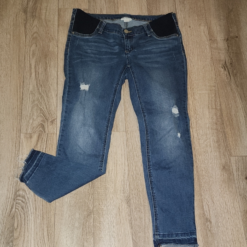 Mimi Maternity Distressed Blue Skinny Jeans